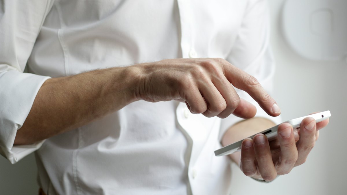 A person using a phone