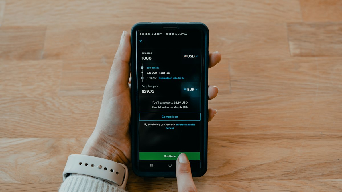 A phone showing an app