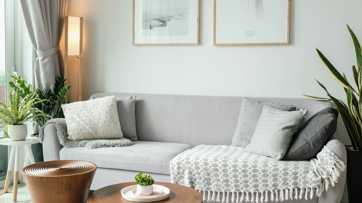 A cosy living room with a sofa